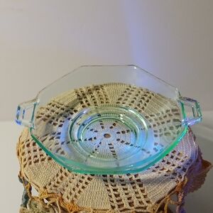 Depression Era Uranium Glass Serving Dish